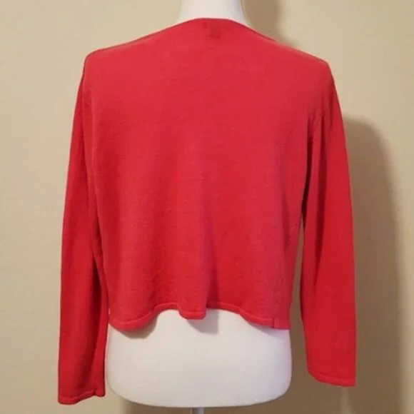 J. Jill Coral Pink Women's Cardigan Sweater - Picture 2 of 5